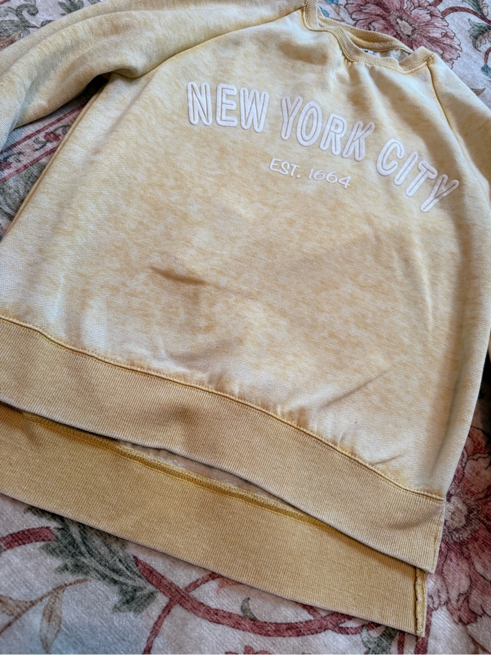 York Dept. Pale Yellow 'New York City' Crewneck Sweatshirt - Picture 4 of 6